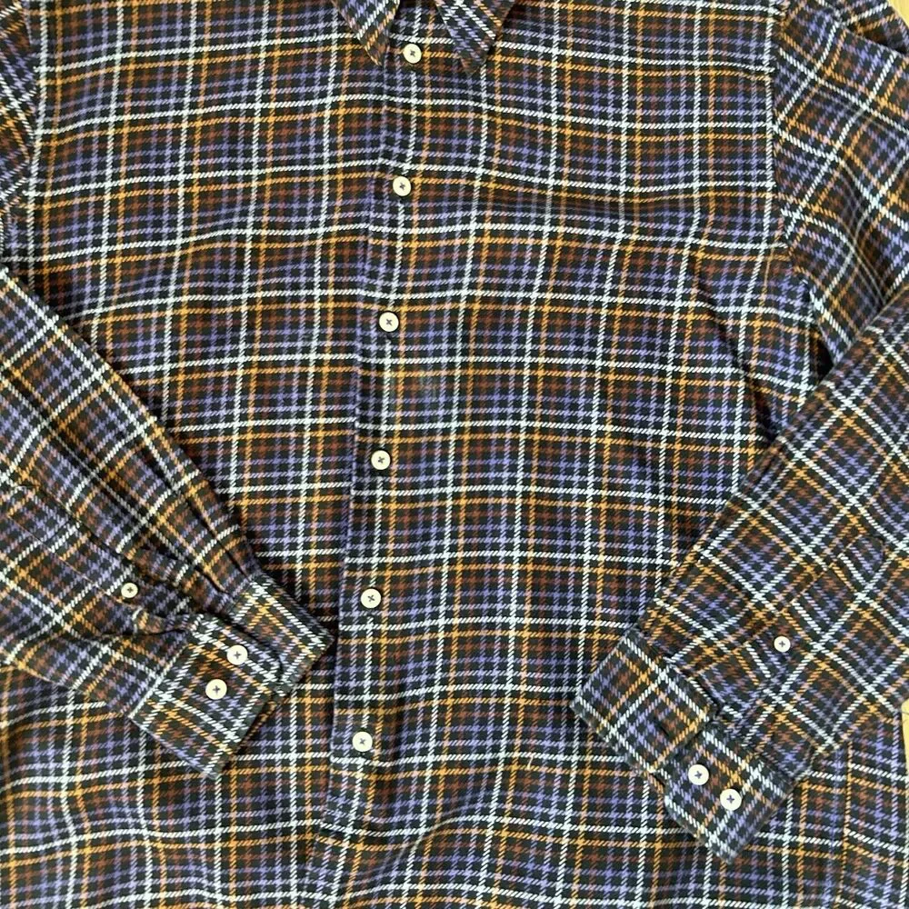 Paul Fredrick Medium Weight Button Shirt Men's XL Multicolor Long Sleeve Cotton - Picture 2 of 7